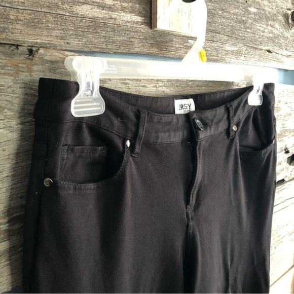 JERSEY by Jacob Size Large Petite Black Straight Leg Pants - Picture 3 of 7